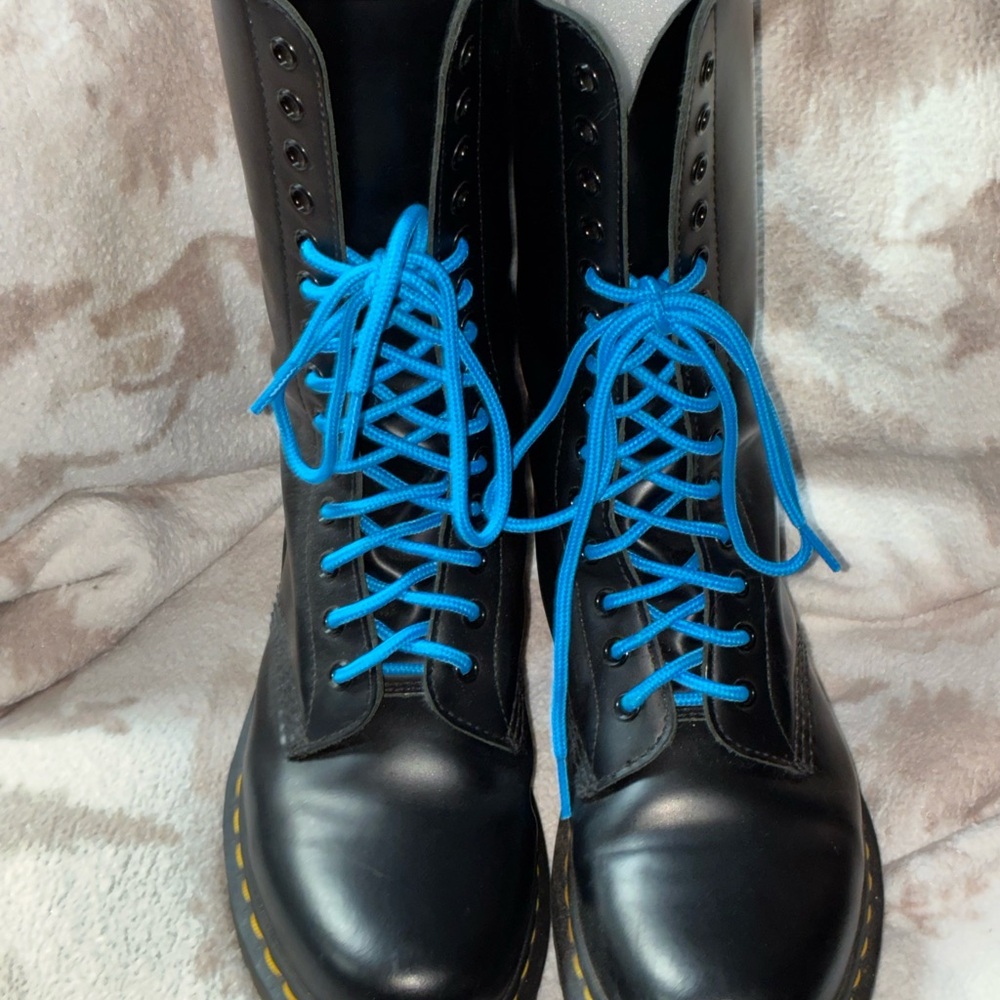 Dr. Martens Black Boots with Blue Interior